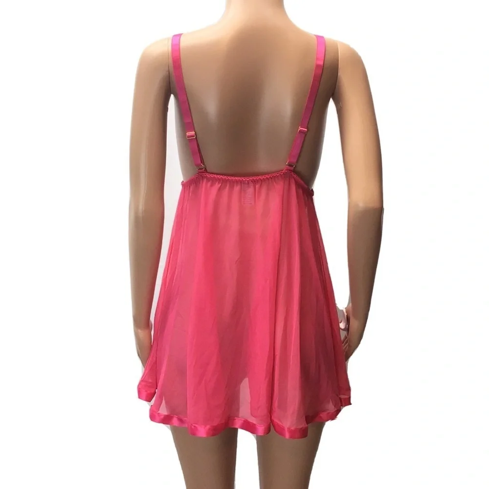Spree Intimates Hot Pink Babydoll Lingerie Set
